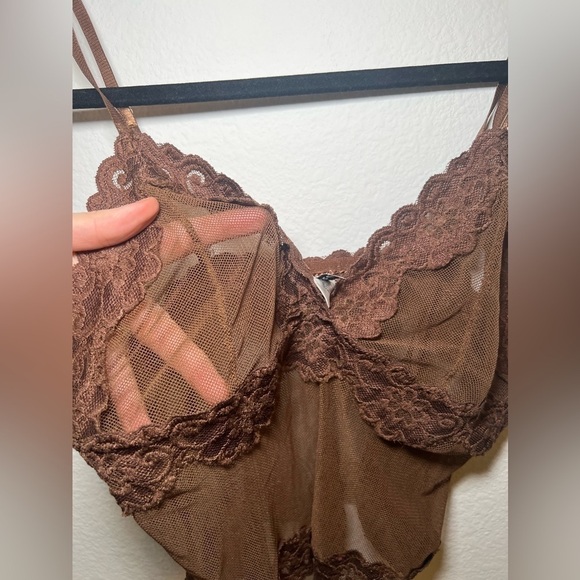 Rampage Brown Lace sheer Camisole - Picture 2 of 5